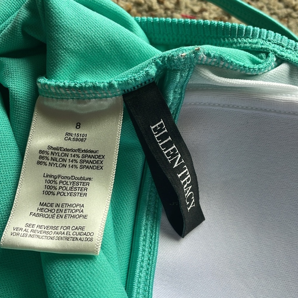 NWOT Ellen Tracy Teal One Piece Swimsuit size 8 - Picture 4 of 4